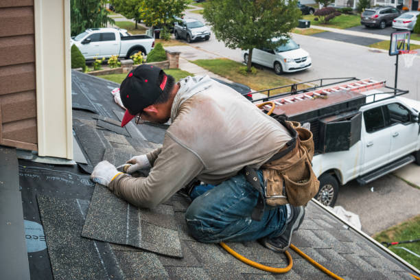 Professional Emergency Roof Repair technician working in Sandy Lake, PA